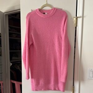 H&M Vibrant Pink Crew Neck Sweater Size XS